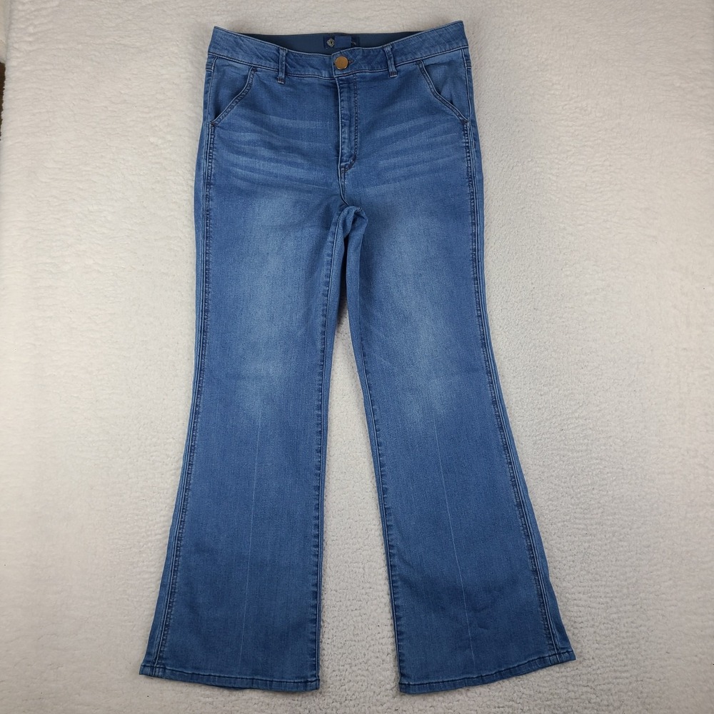 Democracy Jeans Womens 16 Blue Ab Solution Boot Cut Medium Wash Denim